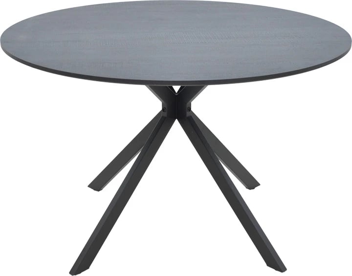 Tavolinë Xuson, ngjyrë gri e errët, këmbë metalike të zeza, 120x75cm