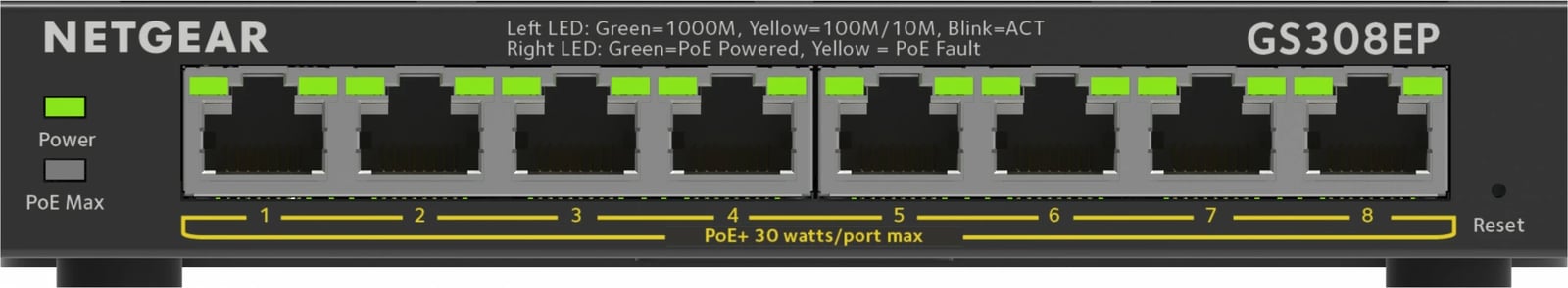 Switch NETGEAR 8-Port Gigabit Ethernet PoE+ Plus, i menaxhuar, L2/L3, Ethernet Gigabit, i zi