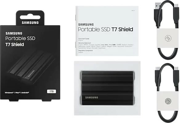 SSD i jashtëm Samsung T7 Shield 1TB, i zi