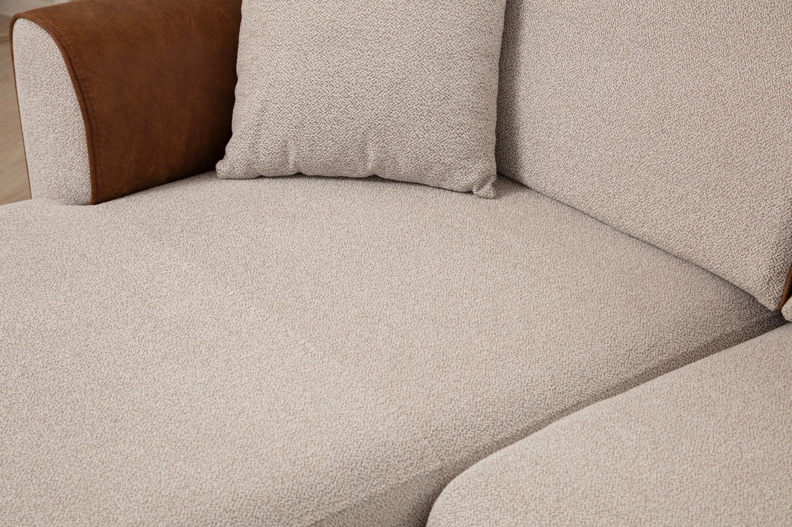 Kënd-sofë shtrat Atelier del Sofa, Aren majtas, bezhë, kanelë