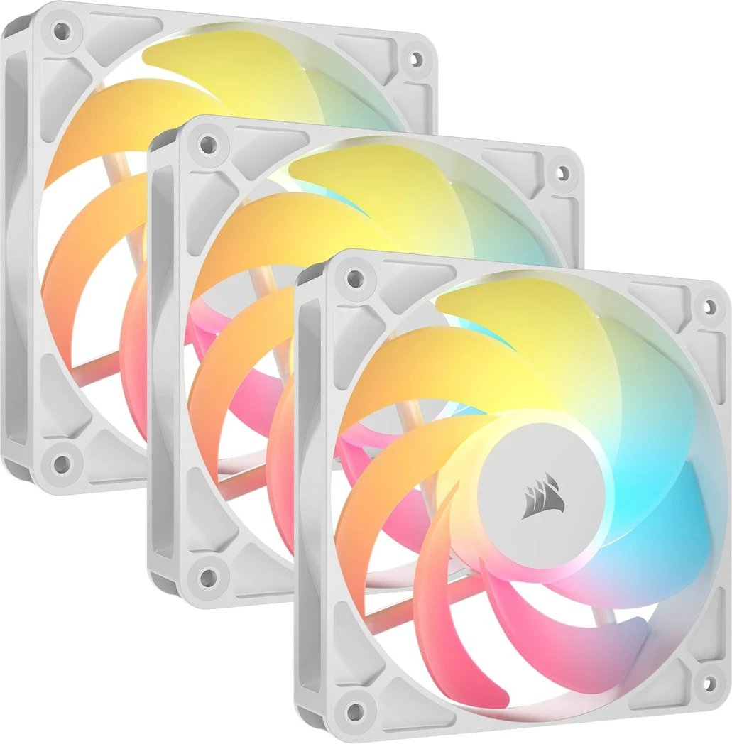 Ventilatorë për kasë Corsair RS120-R, 120mm, ARGB, të bardhë, set 3 copë