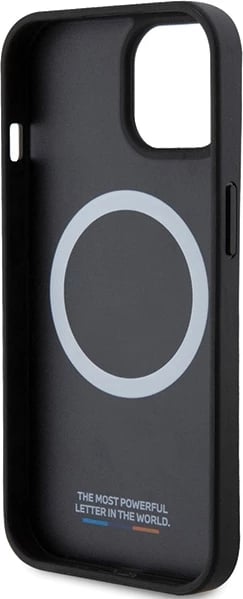 Mbështjellës BMW Perforated Twisted Line MagSafe për iPhone 15/14/13, i zi