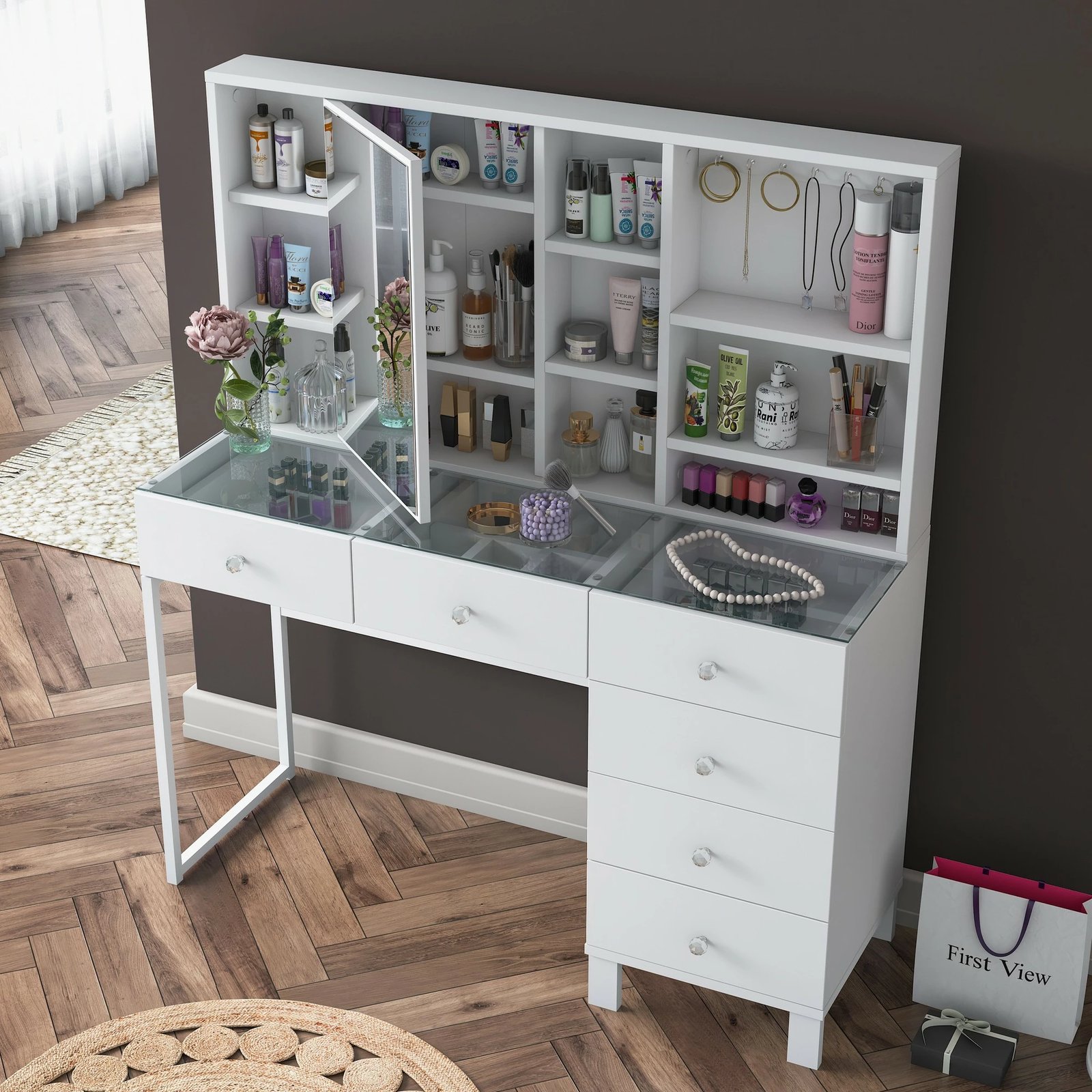 Tavolinë grimi Skye Decor, e bardhë, BJ140 - 3831