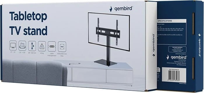 Mbajtëse tavoline për TV Gembird TVS-D75S-01, 37-75", e zezë