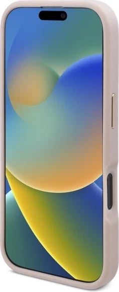 Mbështjellës Guess 4G Logo Plate MagSafe për iPhone 16 Pro, Rozë