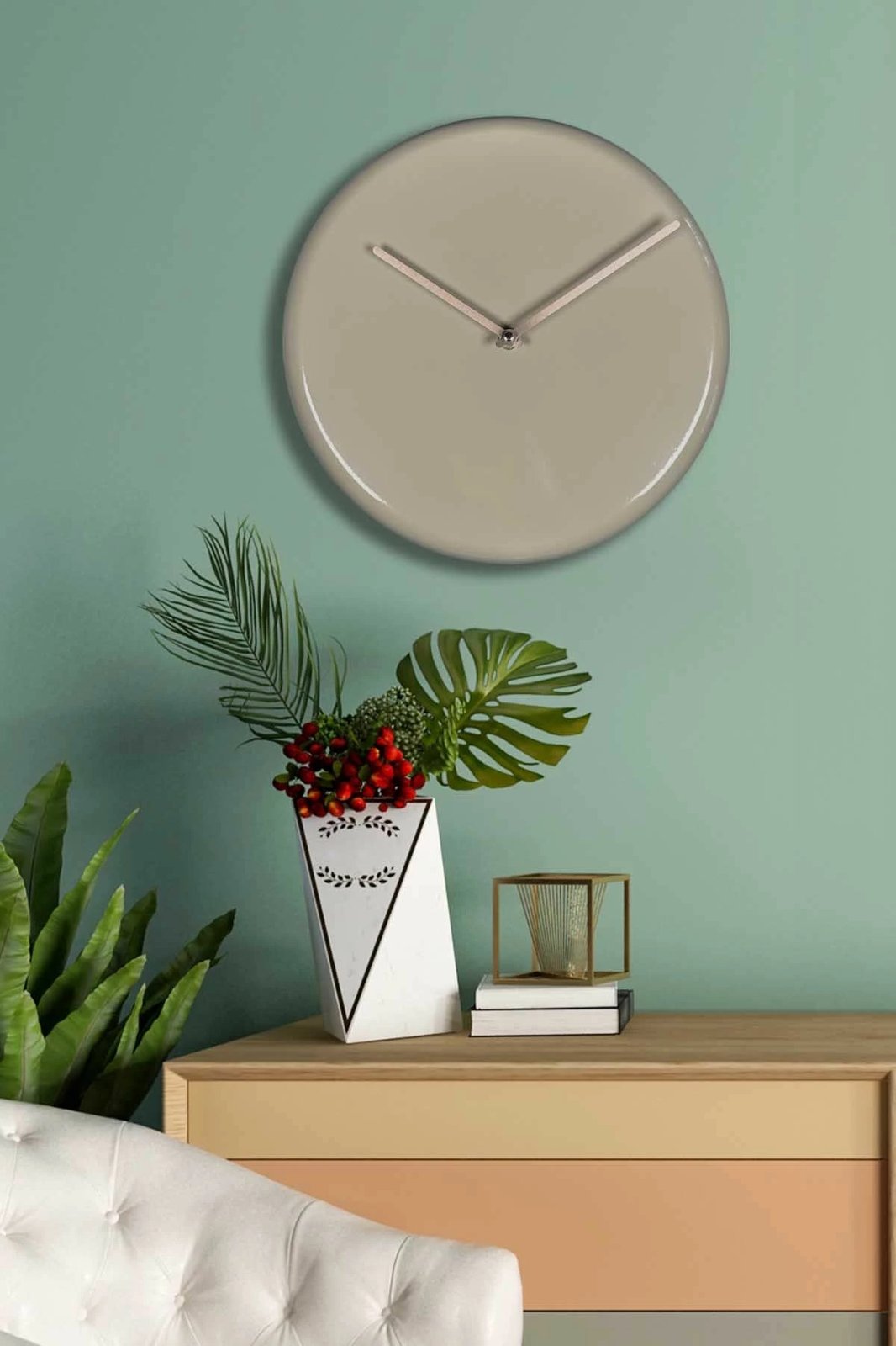 Orë muri dekorative metalike Wallity, ngjyrë kapuçino, 30cm