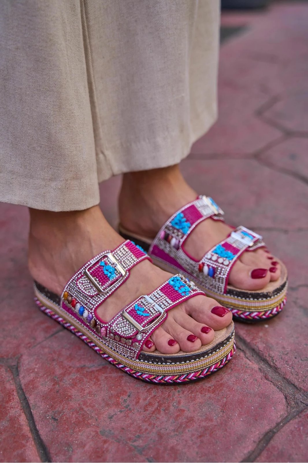 Pantofla për gra, ngjyrë fuchsia, Jumeon, MK1340125YR20-001