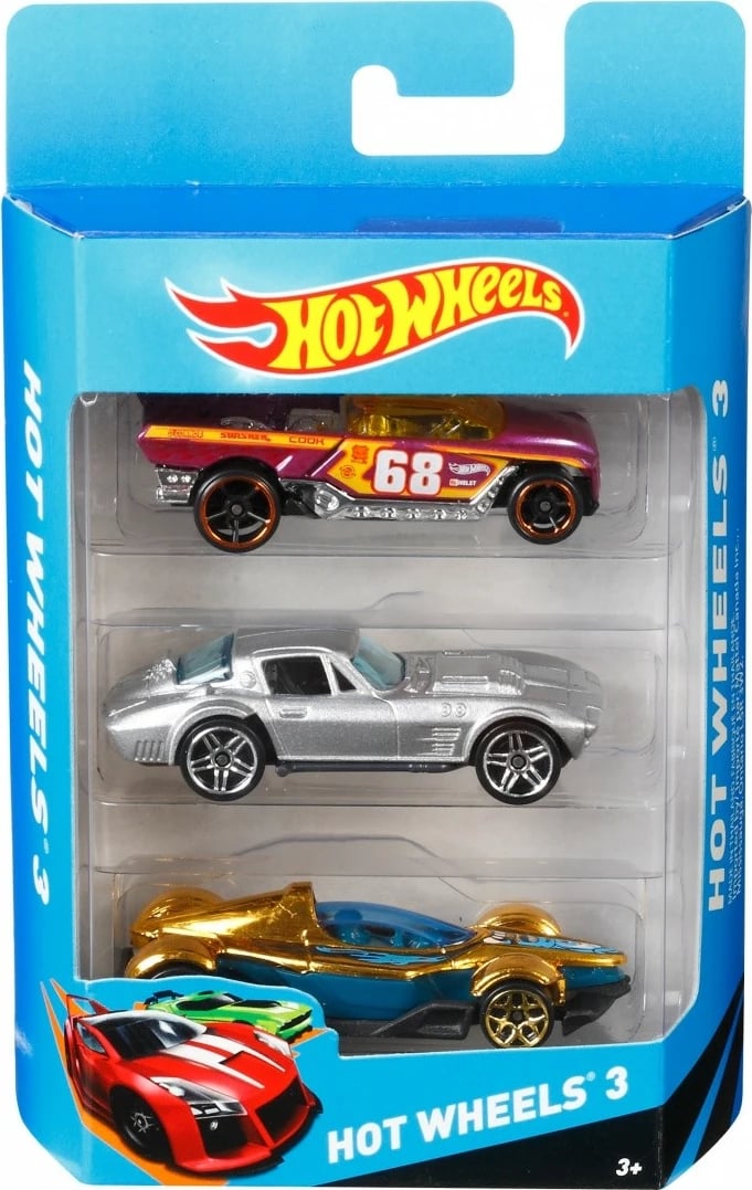 Set veturash lodër Hot Wheels K5904, 3 copë, ngjyra të përziera Set veturash lodër Hot Wheels K5904, 3 copë, ngjyra të përziera