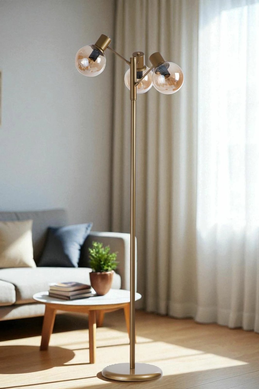 Llambë dyshemeje Opviq, ngjyrë mjaltë dhe ari, 8947-2