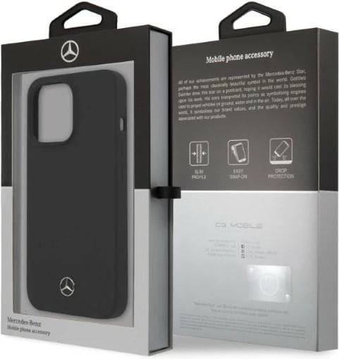 Mbështjellës Mercedes Silicone Line MagSafe për iPhone 13 Pro Max 6.7", i zi