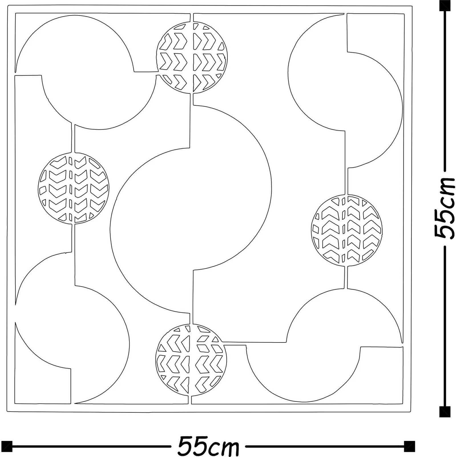 Aksesor dekorativ metalik për mur, Wallity, My World, shumëngjyrësh, 55x55cm
