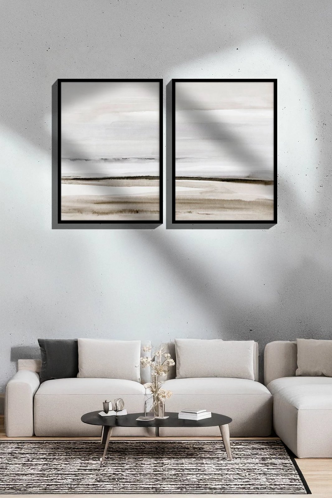 Pikturë dekorative me kornizë (2 copë), Wallity, Ersy2Lımodel23-Sıyah