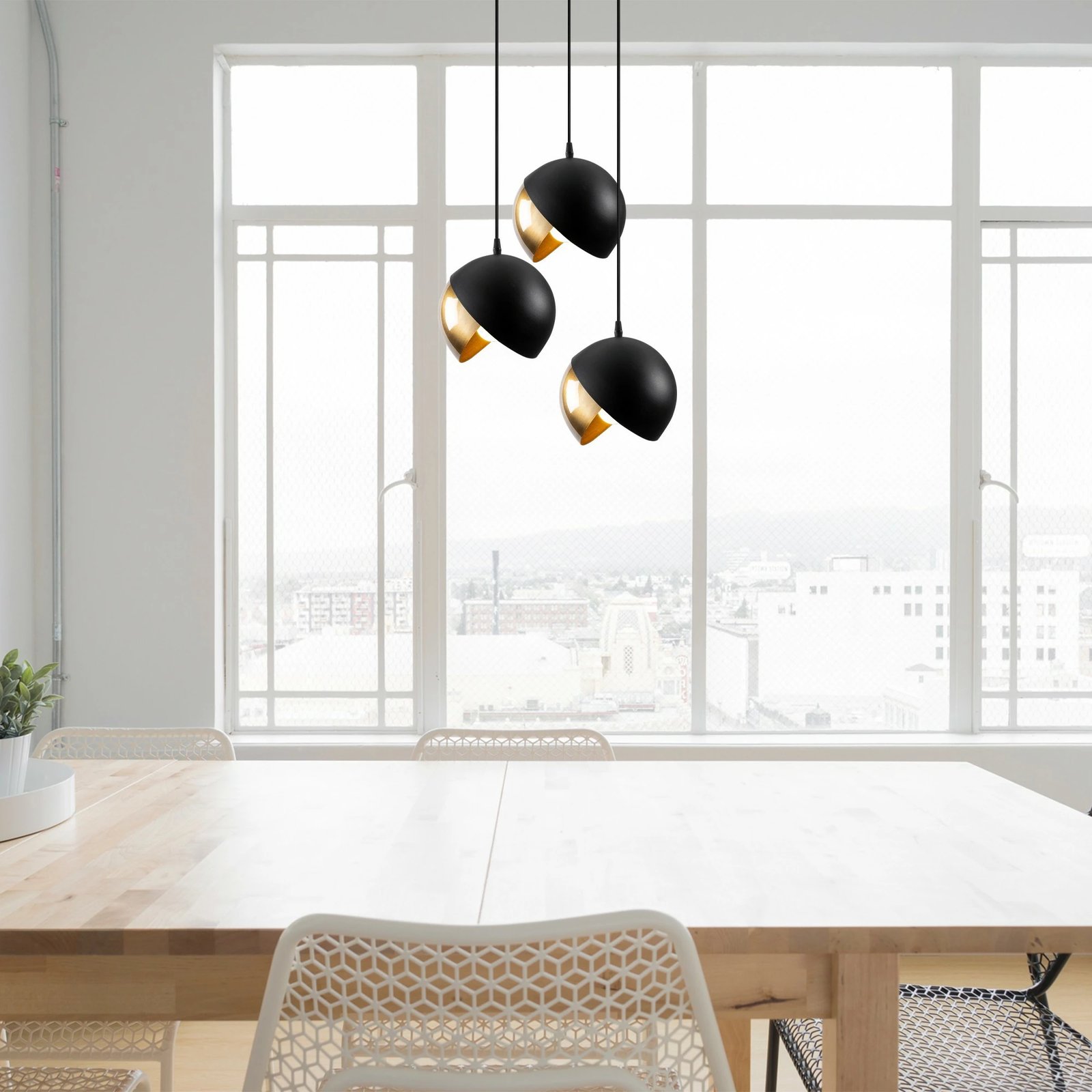 Llambë tavani Opviq, Berceste - 252-S2, e zezë dhe ari, lartësi e rregullueshme, 40x114cm