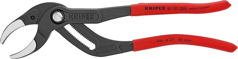 Darë Knipex 81 01 250, për sifone, dorezë plastike, e kuqe
