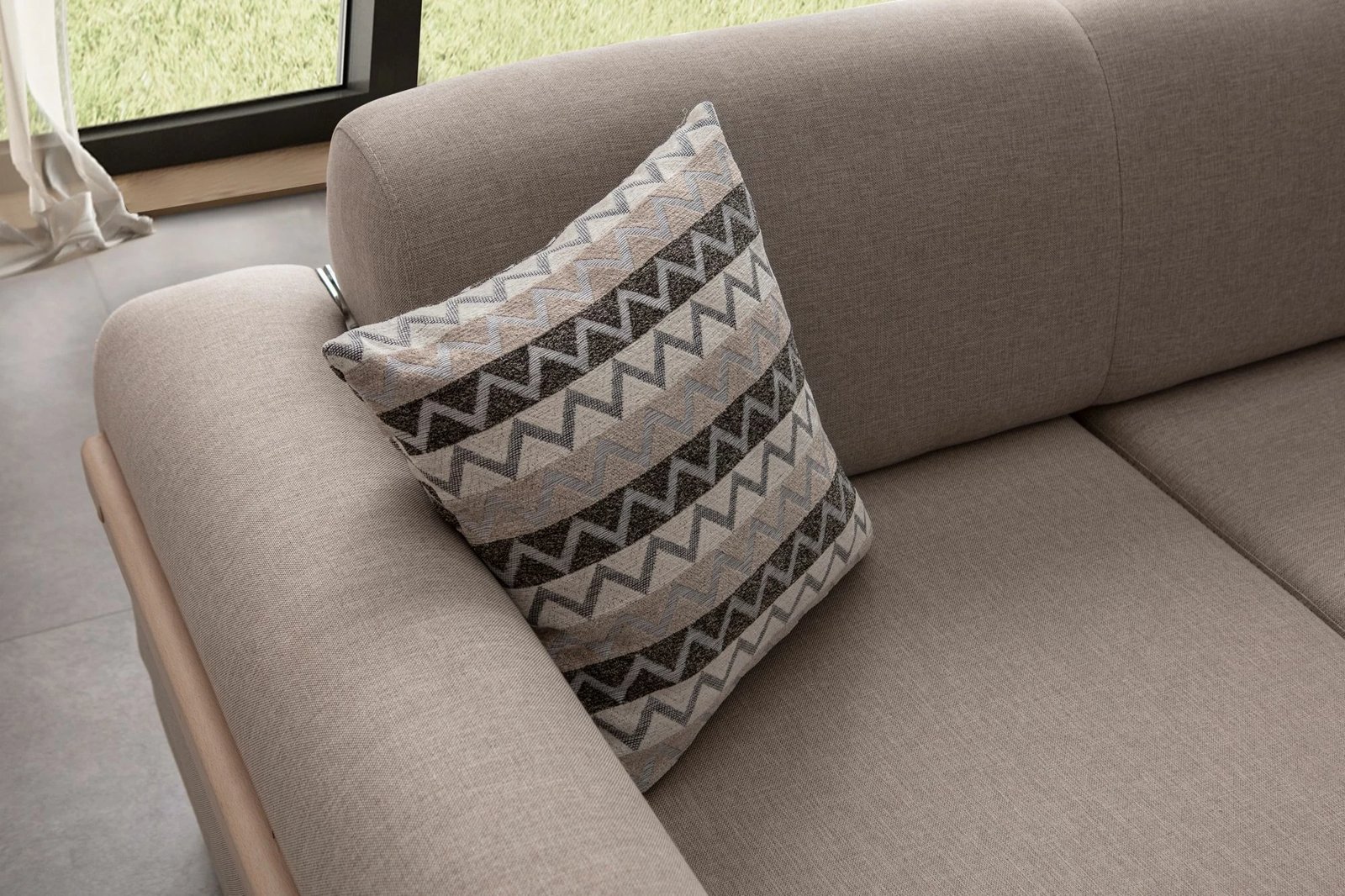 Kënd divani Atelier del Sofa, ngjyrë krem, Relax majtas