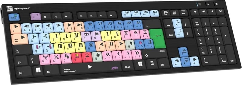 Tastierë LogicKeyboard Avid Media Composer FR (PC), e zezë