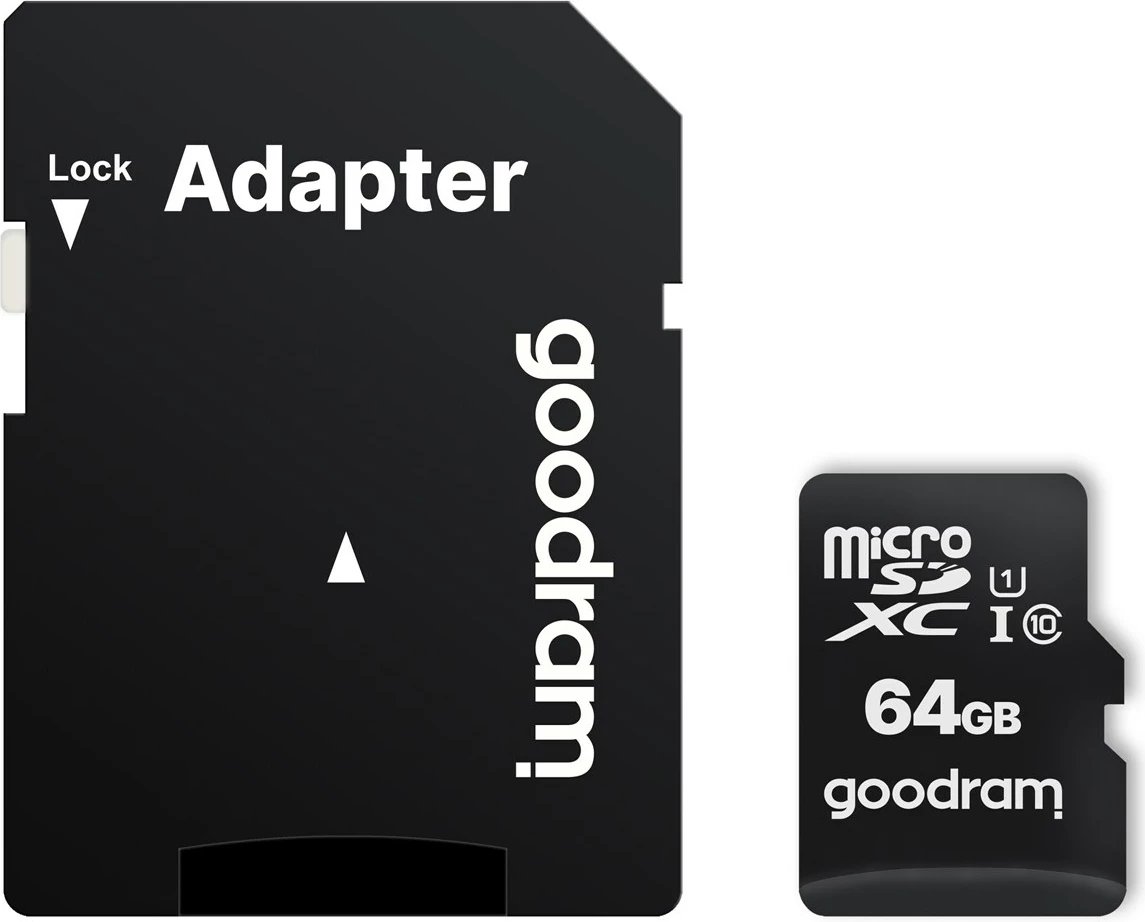 Kartë memorie Goodram M1AA-0640R12,MicroSDXC,64 GB, e zezë