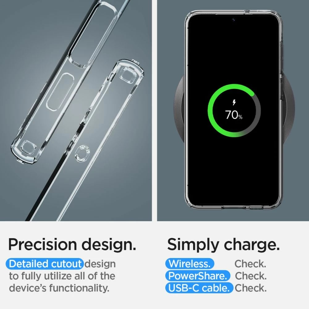Mbështjellës Spigen Liquid Crystal për Samsung Galaxy S23, Transparent
