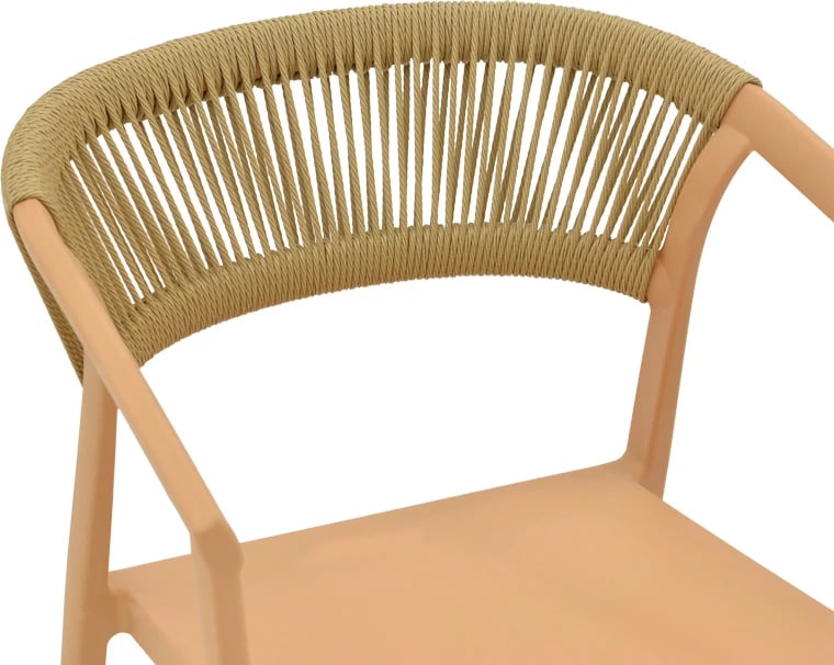 Karrige Sillia, e grumbullueshme, ngjyrë kapuçino me ratan bezhë, 55x52x74.5cm