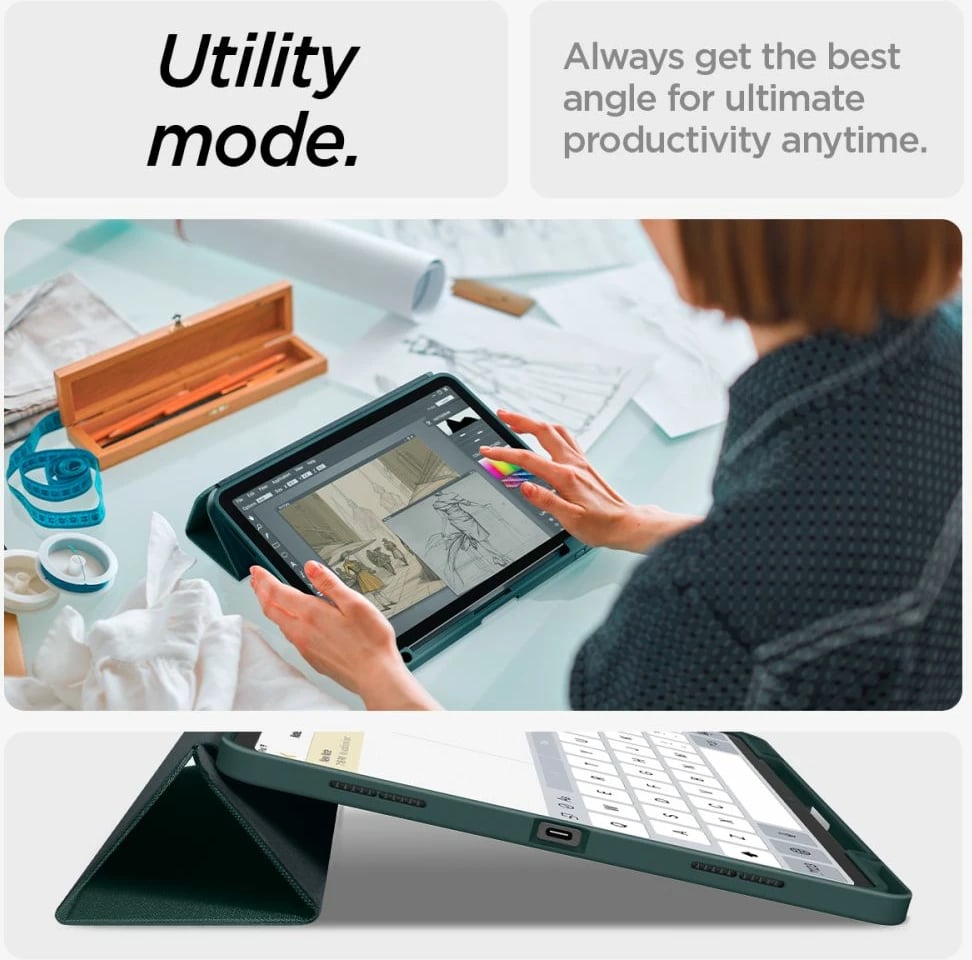 Mbështjellës Spigen Urban Fit për iPad Air 13" 2024, Gjelbër Mbështjellës Spigen Urban Fit për iPad Air 13" 2024, Gjelbër