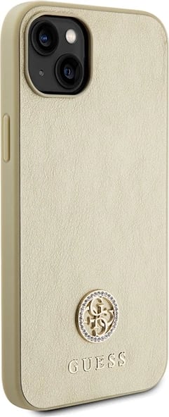 Mbështjellës Guess 4G Strass Metal Logo për iPhone 15, Gold Mbështjellës Guess 4G Strass Metal Logo për iPhone 15, Gold
