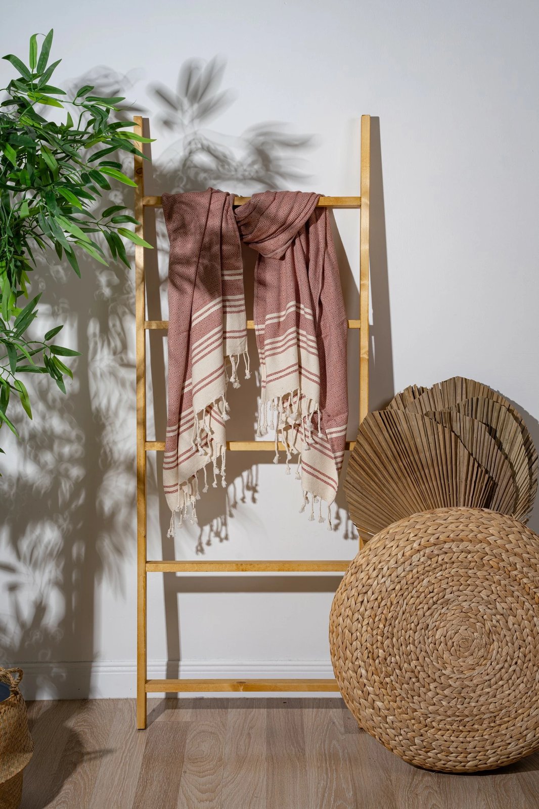 Peshqir plazhi Fouta, ngjyrë e kuqe kafe, New Diamond, Mijölnir, 90x170cm