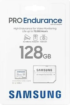 Kartelë memorie microSD Samsung PRO Endurance 128GB me adapter SD