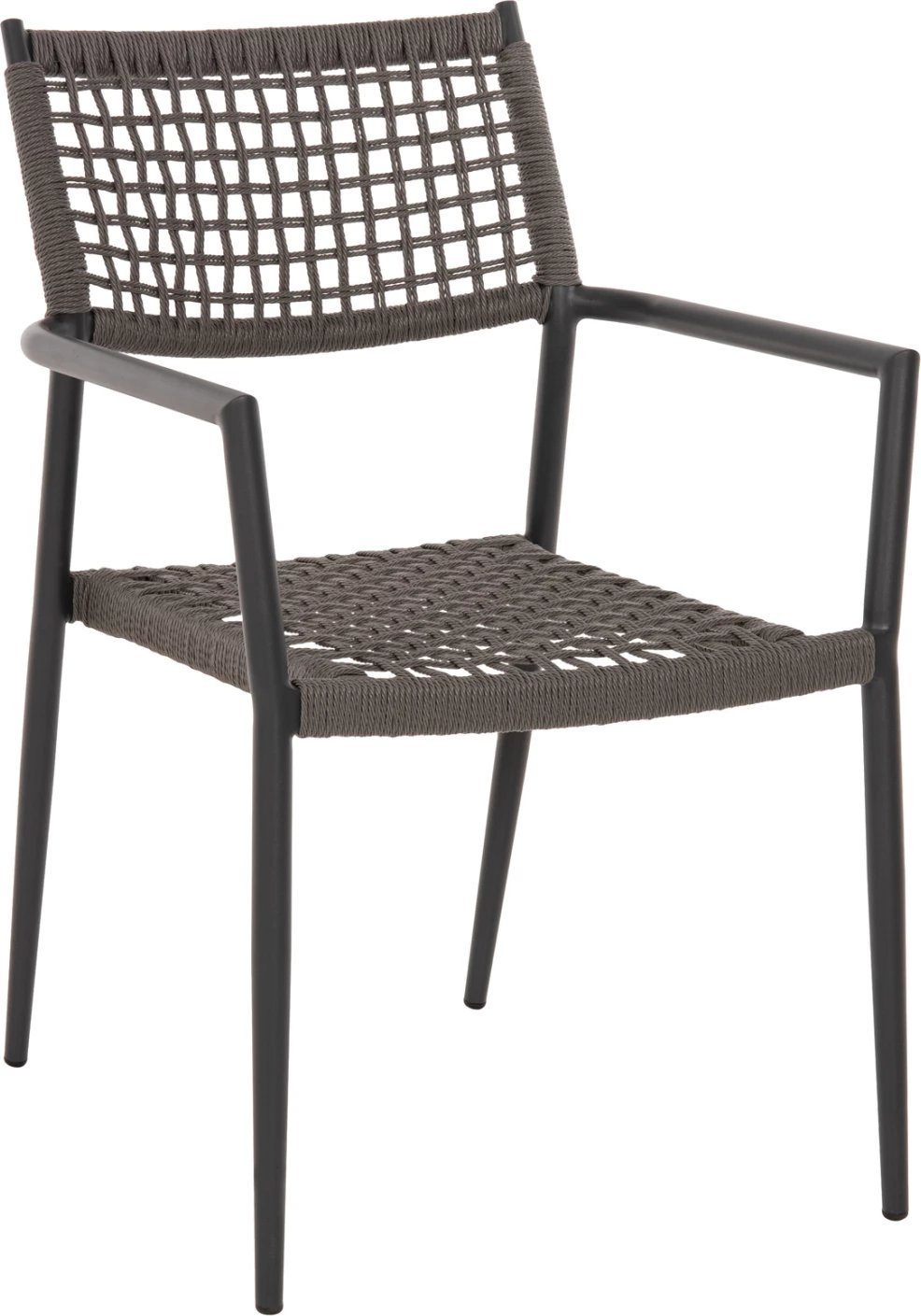 Karrige TRILAN FH6044.02 alumini në ngjyrë të zezë-sintetik rattan në natyrale 57x59x85Hcm