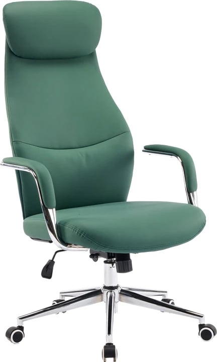 Karrige menaxheri për zyre Ferka, ngjyrë e gjelbër, PU, 64x71x120-128cm