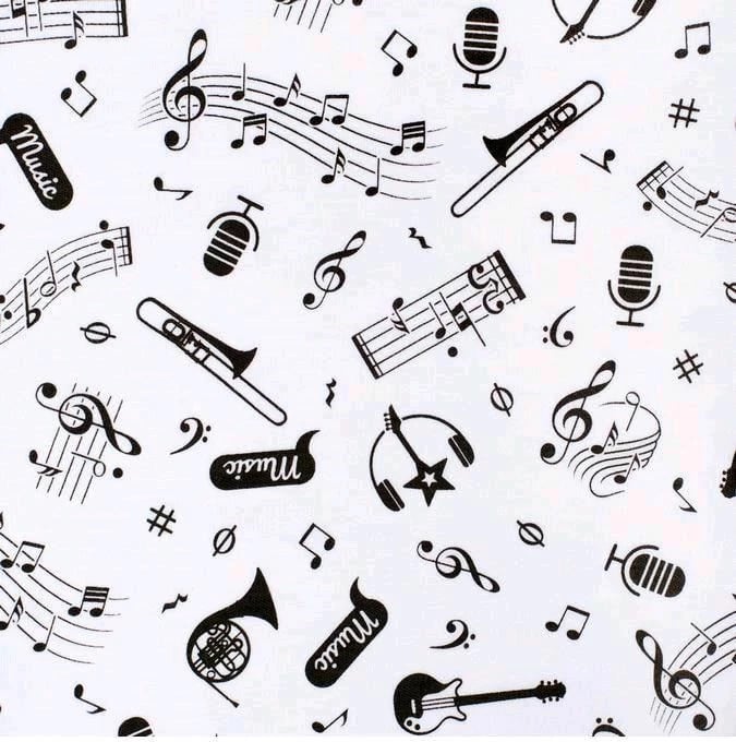 kombinezon bebe, New Baby, Music, 100% pambuk, madhësia 80 (9-12 muaj), i bardhë