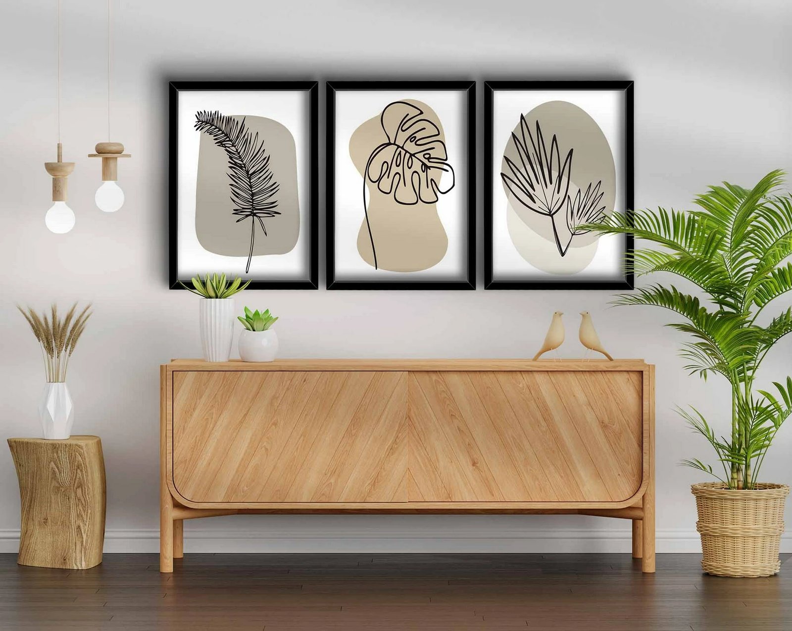 Pikturë dekorative me kornizë MDF (3 copë), Wallity, 3P3853NISCT-024