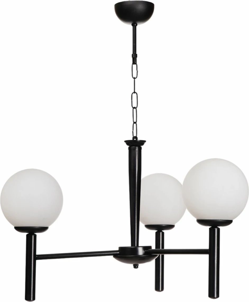 Llambadar Opviq, 8978-3, metal e xham, e bardhë dhe e zezë