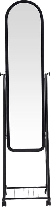 Pasqyrë me rrota, rafte, ngjyrë e zezë, Lomna, 38.5x37.5x160cm