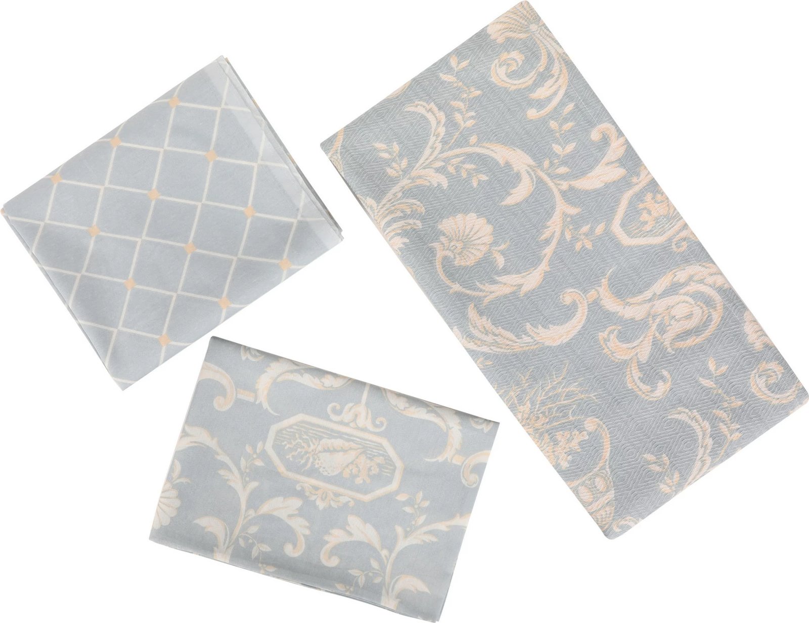 Set piké dopio L'essentiel, Tuval, ngjyrë kaltër-bardhë