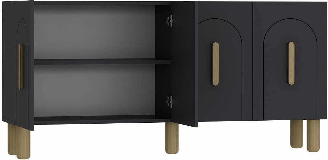 Konsol Skye Decor, ngjyrë antracit, lisi safir