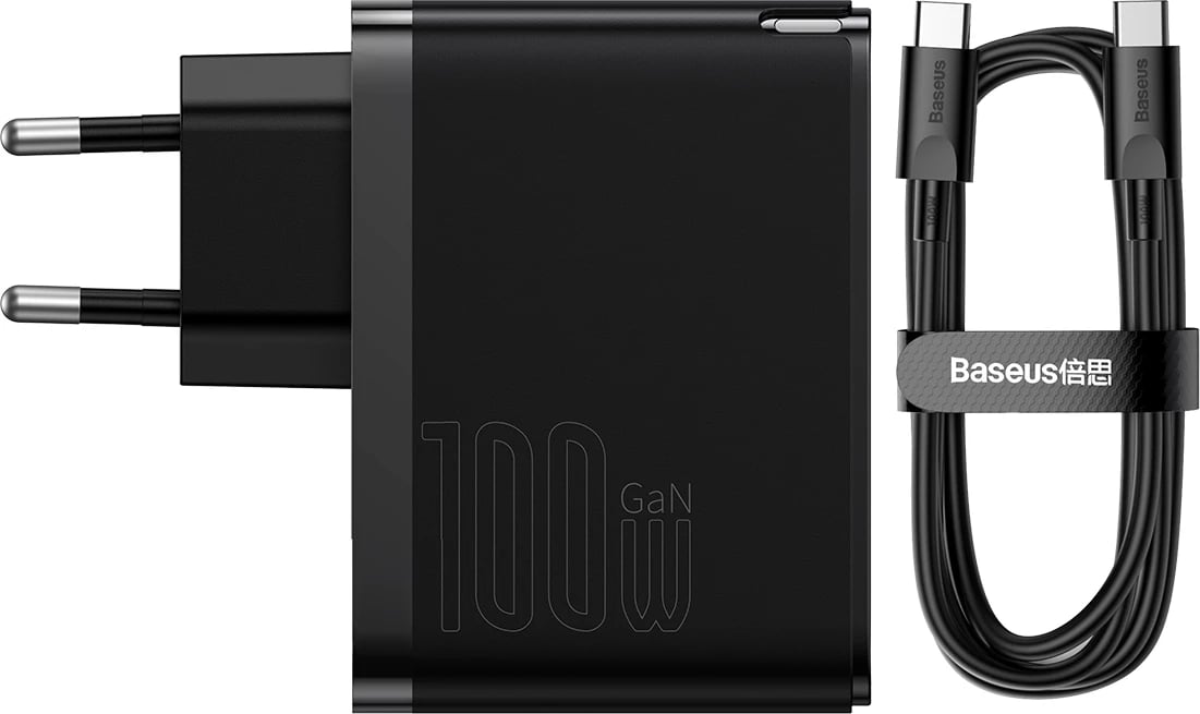 Karikues muri Baseus GaN5 Pro, 100W, 2 porta (USB-C/USB-A), i zi