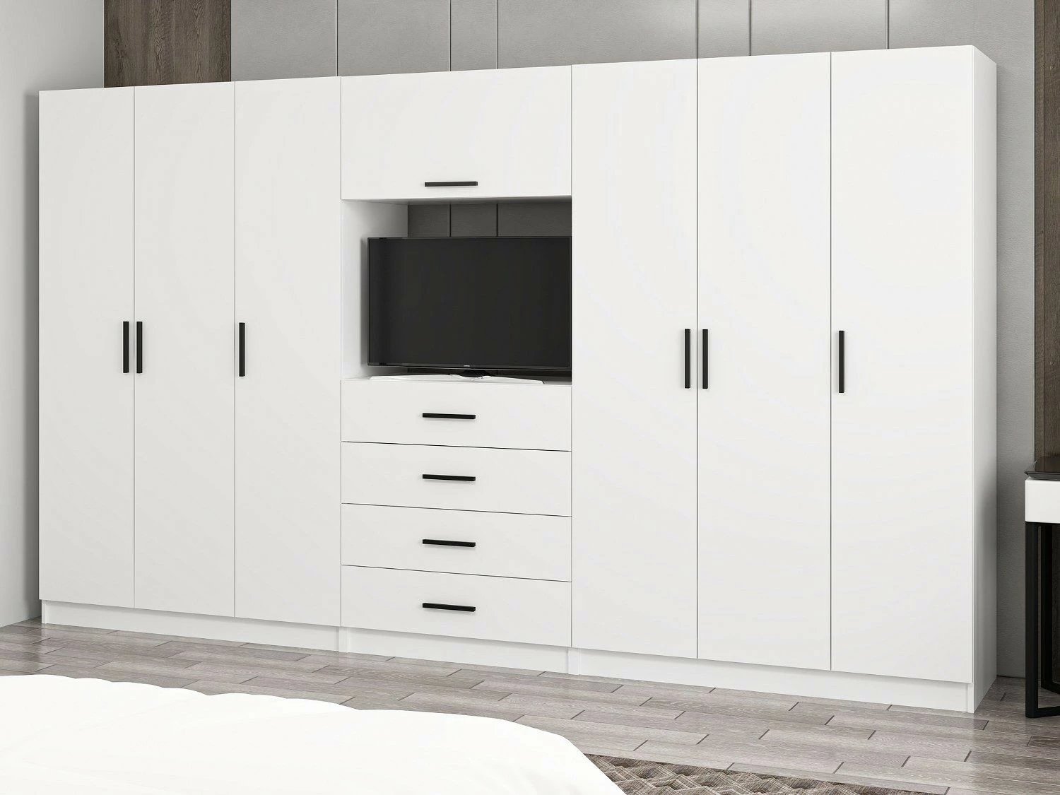 Dollap i madh për rroba, ngjyrë e bardhë, Skye Decor, Minar Kale - 7827