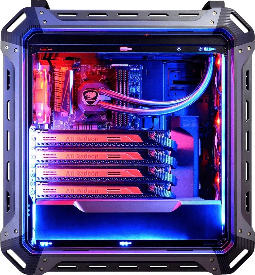 Kasë Cougar Panzer Max midi tower, e zezë
