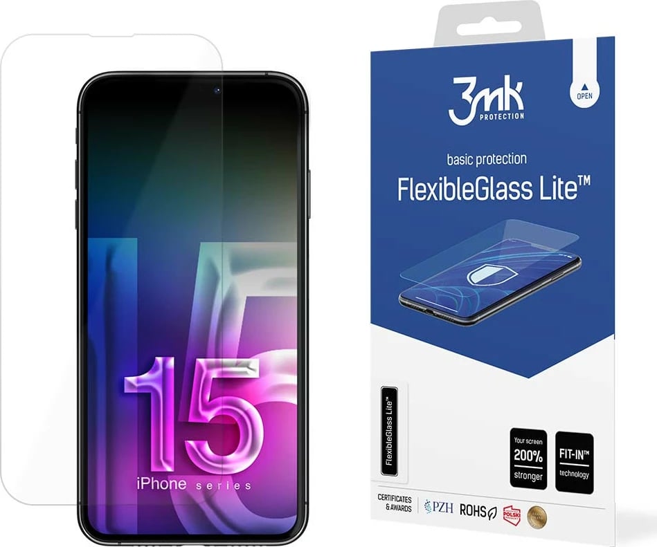 Mbrojtës ekrani hybrid 3mk FlexibleGlass Lite për iPhone 15 Pro Max