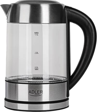 Çajnik elektrik Adler AD 1247 1.7 L kontroll temperature trup xhami inox