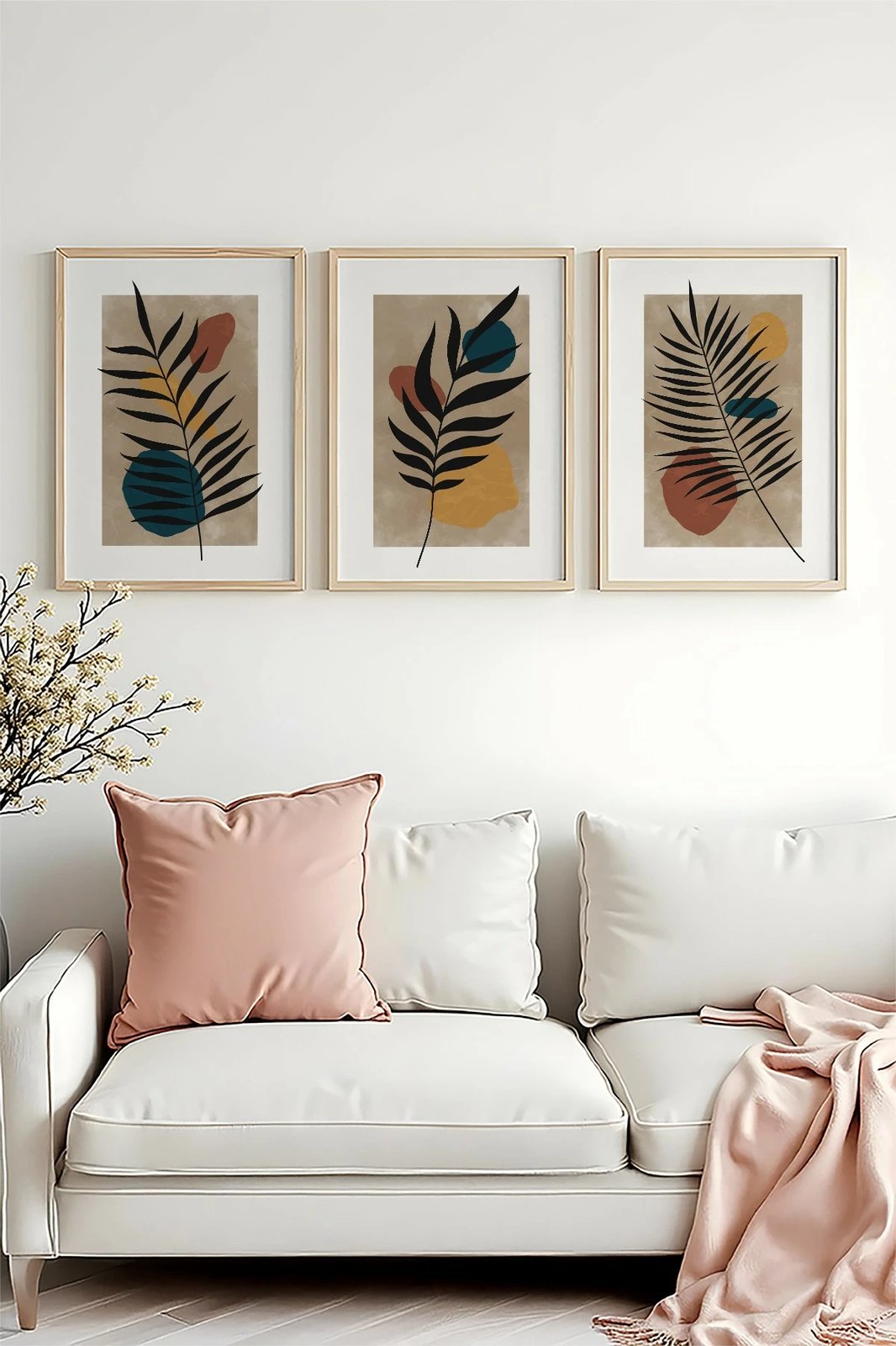 Set pikturash dekorative me kornizë, MDF, shumëngjyrëshe, Wallity, Huhu483, 30x40cm (3 copë)