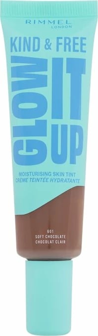 Fondatinë për femra Rimmel London Kind & Free Glow It Up Skin Tint 601 Soft Chocolate, 30ml