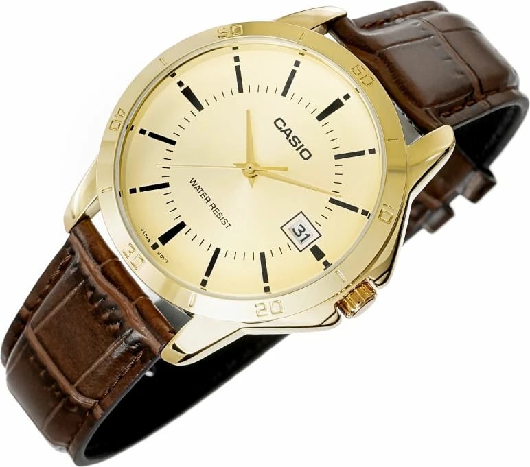 Orë dore për meshkuj Casio, ari/kafe
