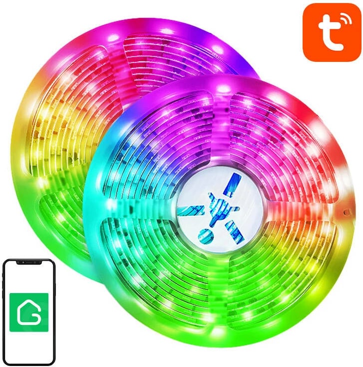Shirit LED i mençur NiteBird SL3, 10m, RGB, kontroll me aplikacion, set 2x5m