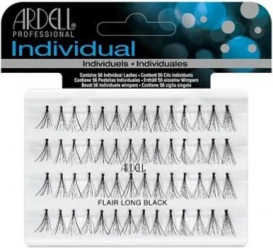 Qerpikë artificial Ardell Individual Knotted për femra Long Black 56 copë