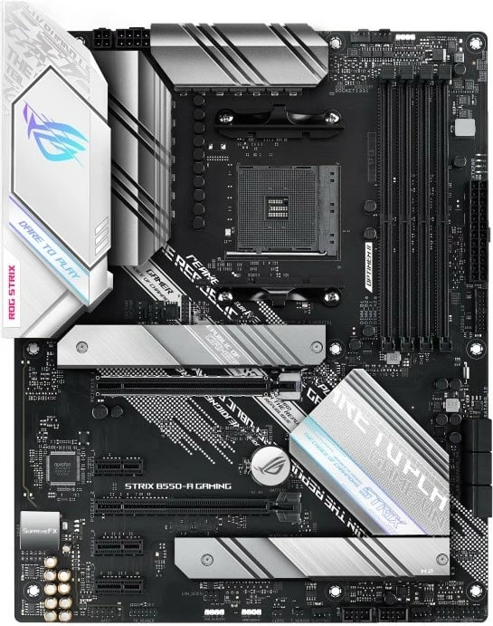 Pllakë amë Asus ROG STRIX B550-A GAMING, Socket AM4, ATX, Bardhë/Argjendtë