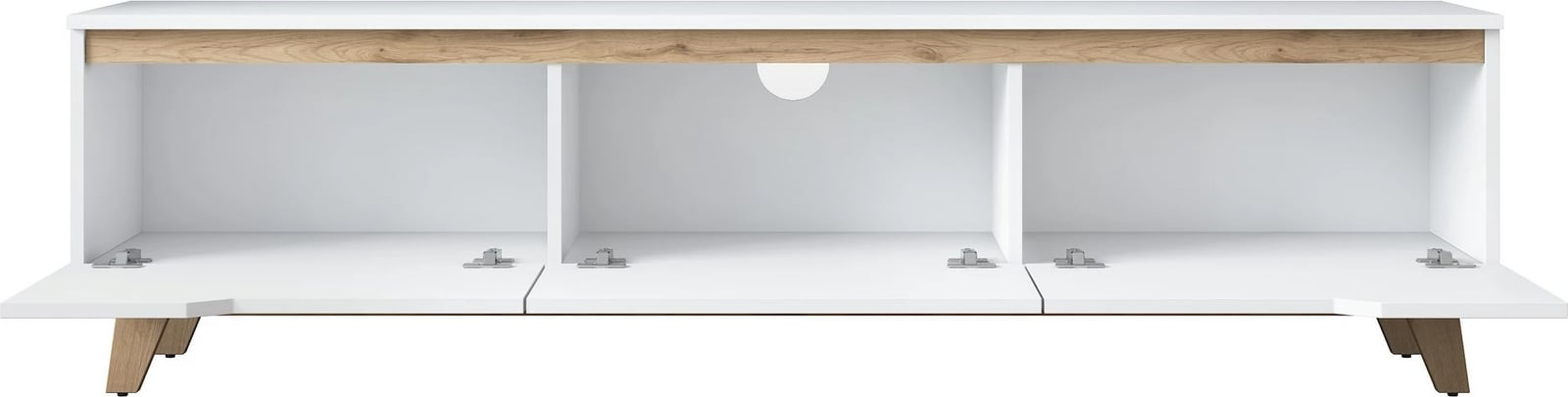 Komodë TV Hanah Home, D1 - 2472, ngjyrë e bardhë dhe arre