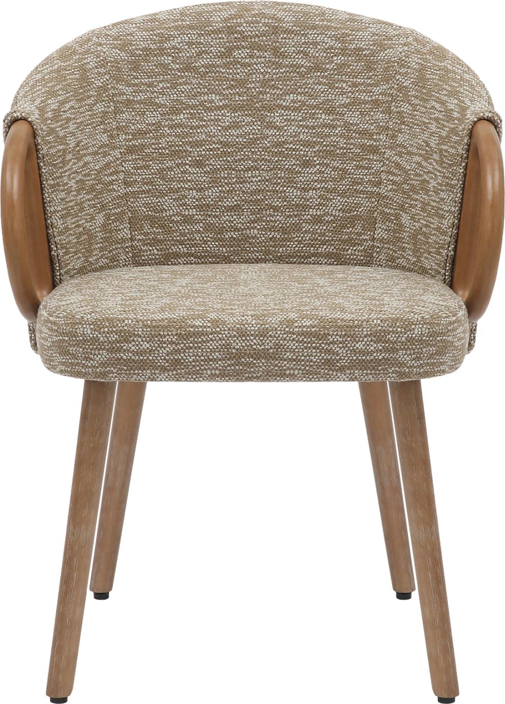 Karrige për ngrënie RIG FH9979.01, këmbë druri ahu, ngjyrë e bardhë e larë-bezhë, 59x58.5x72.5 cm