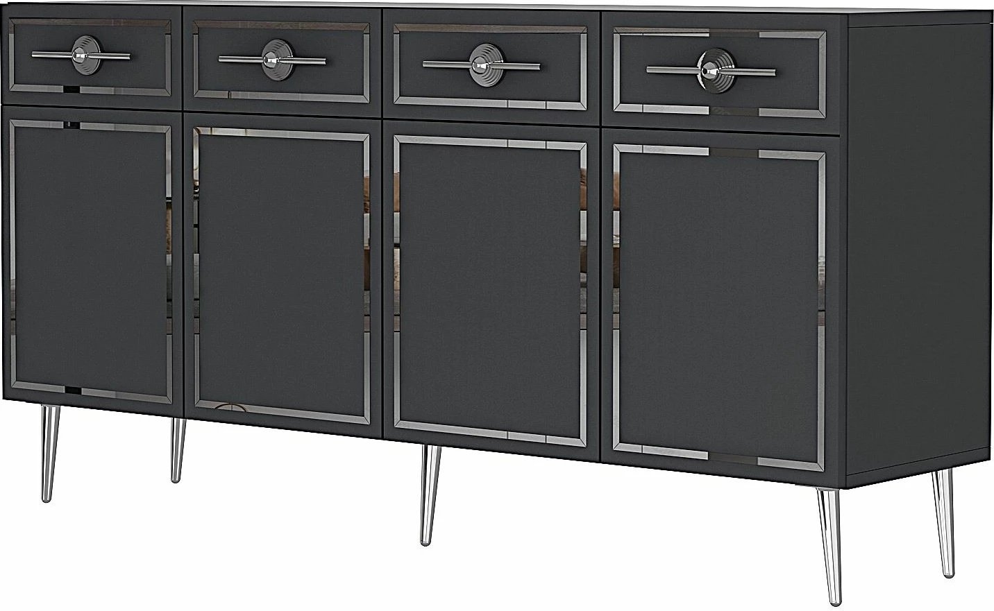 Konsol Skye Decor, Belly KB150, antracit, argjend