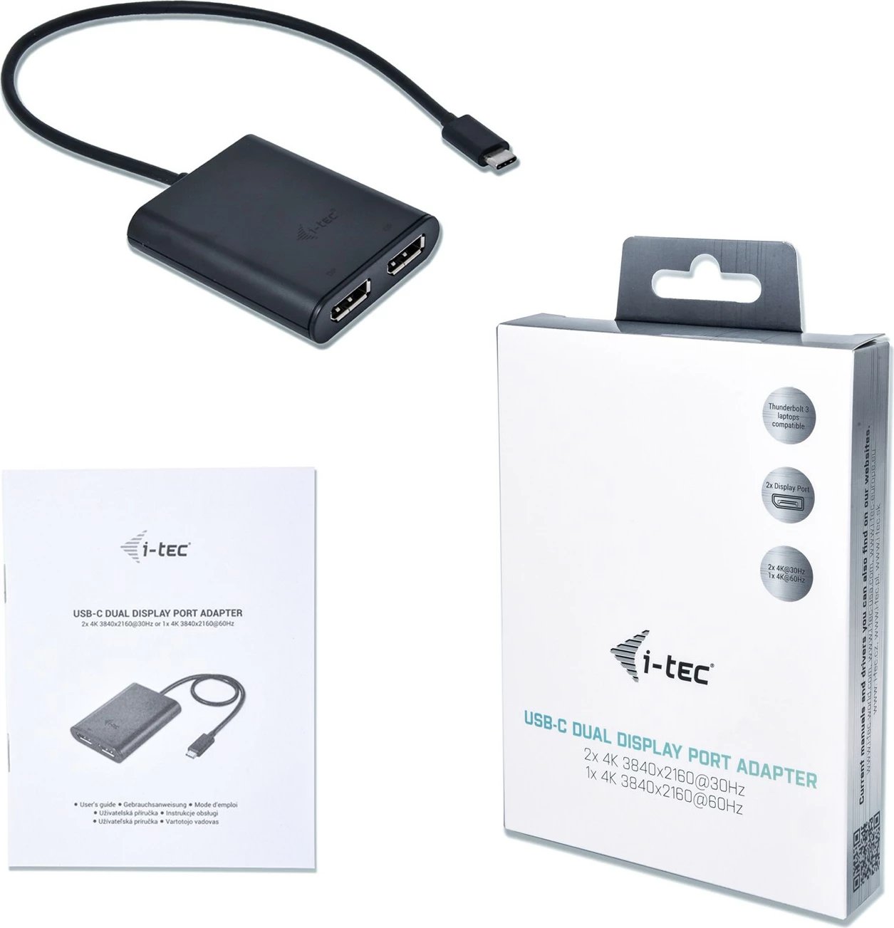 Adapter USB-C I-Tec Dual DisplayPort 4K, i zi